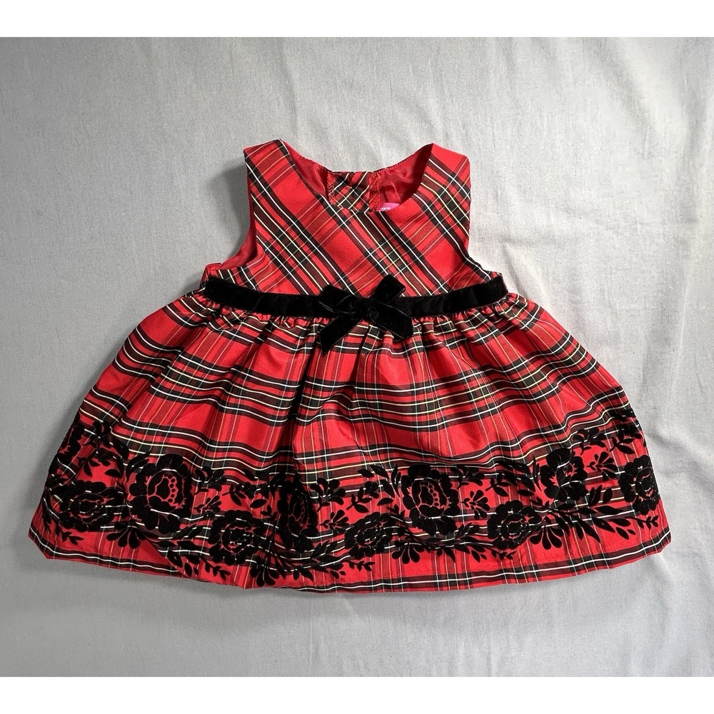 Good Lad‎ Red Tartan Plaid Christmas Dress Baby Girl 9 Months